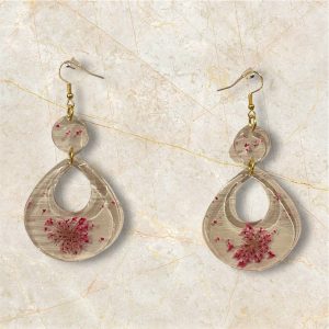 Boucles d’oreilles goutte florale