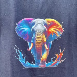 T-shirt femme – Éléphant arc-en-ciel 🌈